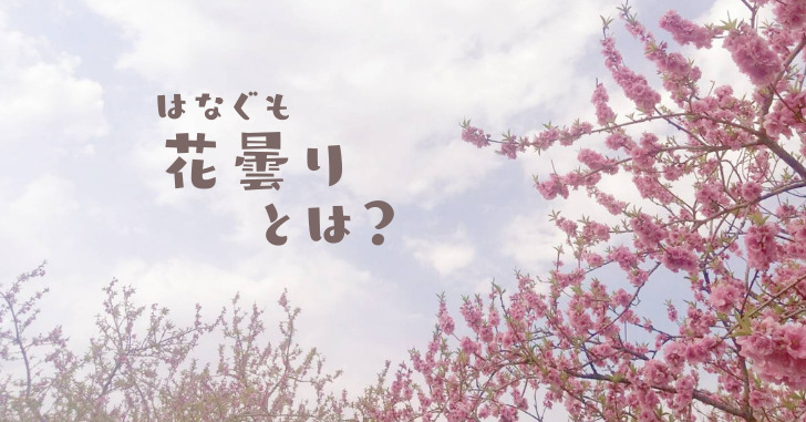 曇り空の桜の写真